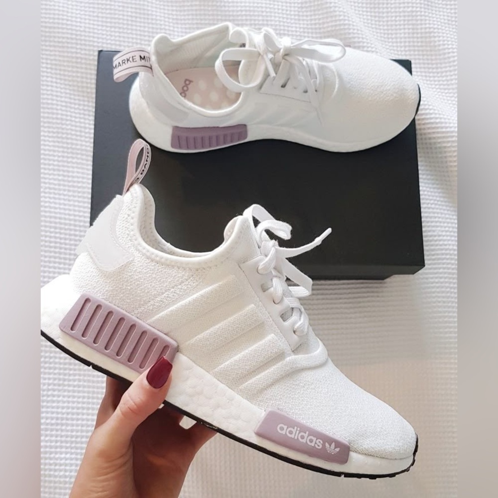 Adidas Women's NMD_R1 Pink and White Shoes Brand New